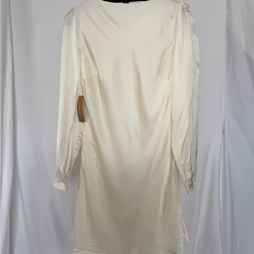 Chic Long Sleeve Cream Dress